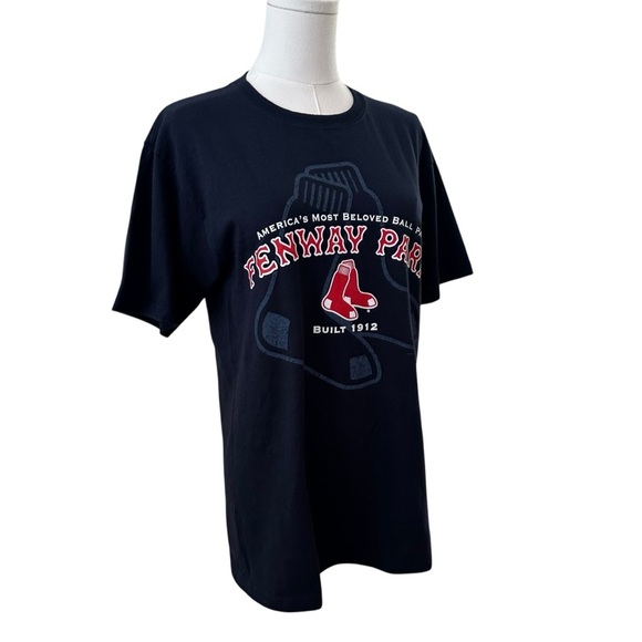 Fenway Park Womens Small Navy Blue Red Baseball Ballpark Souvenir Cotton T-Shirt - Picture 3 of 5